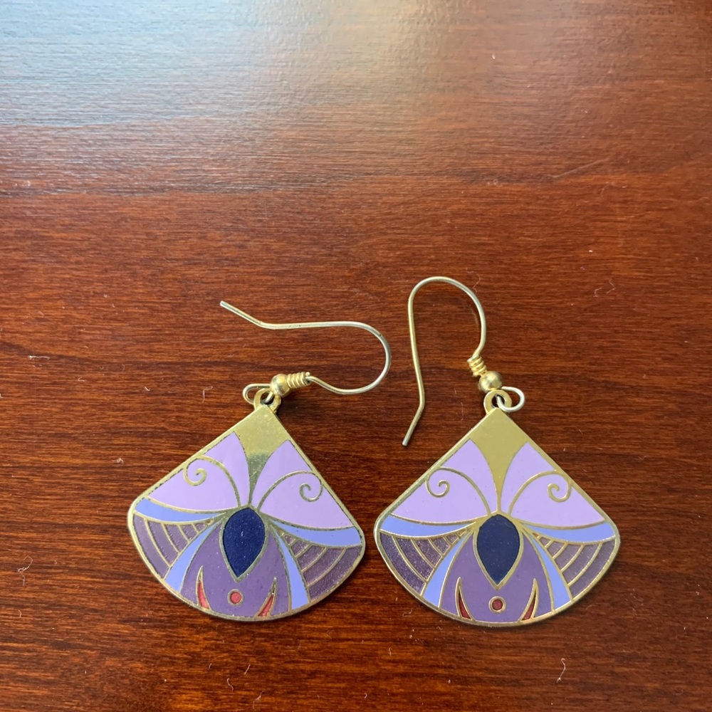Vintage Butterfly Enamel Fill Earrings